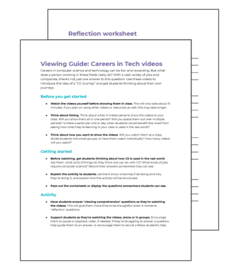 Careers with CS video viewing guide