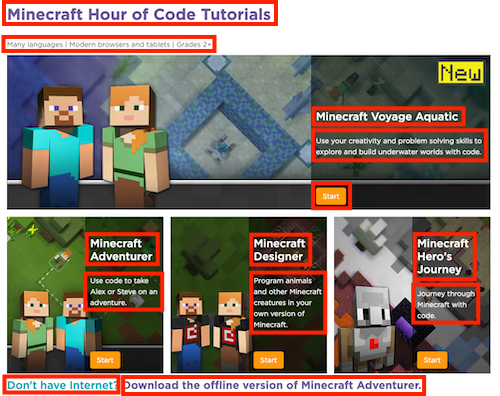 Minecraft Landing Page Screenshot 1
